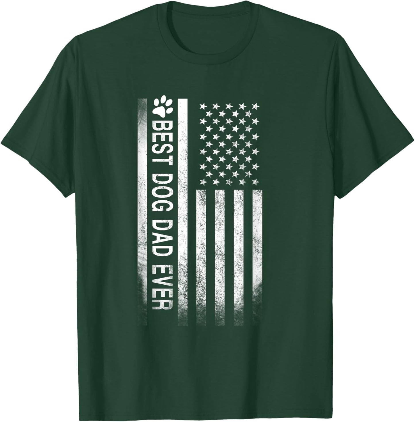 Best Dog Dad Ever American Flag Gift Best Father Women Men T-Shirt - T-Shirt | Forest
