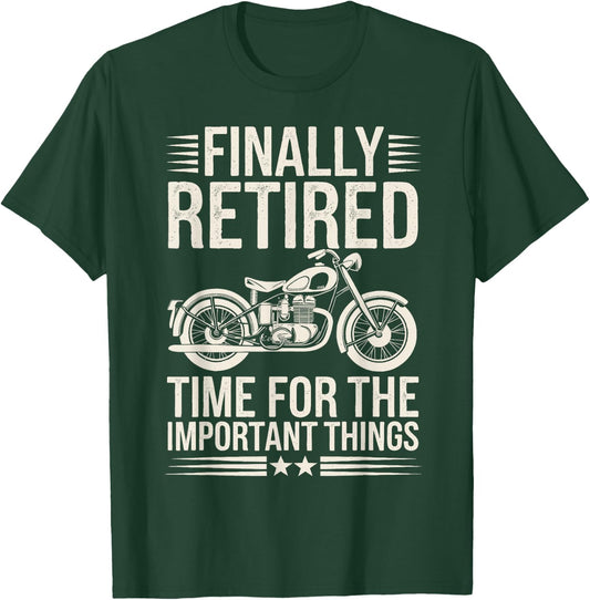 Retired Motorcycle Retirement T-Shirt - T-Shirt | Forest