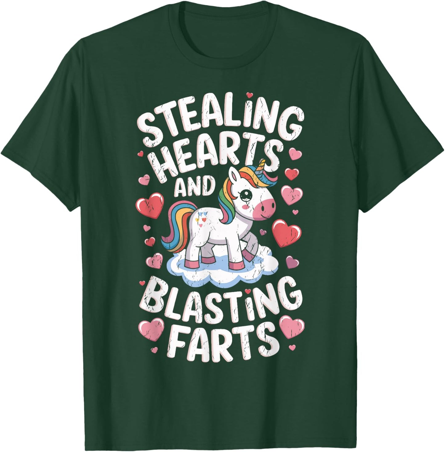 Breaking Hearts And Blasting Farts Funny Valentine T-Shirt - T-Shirt | Forest