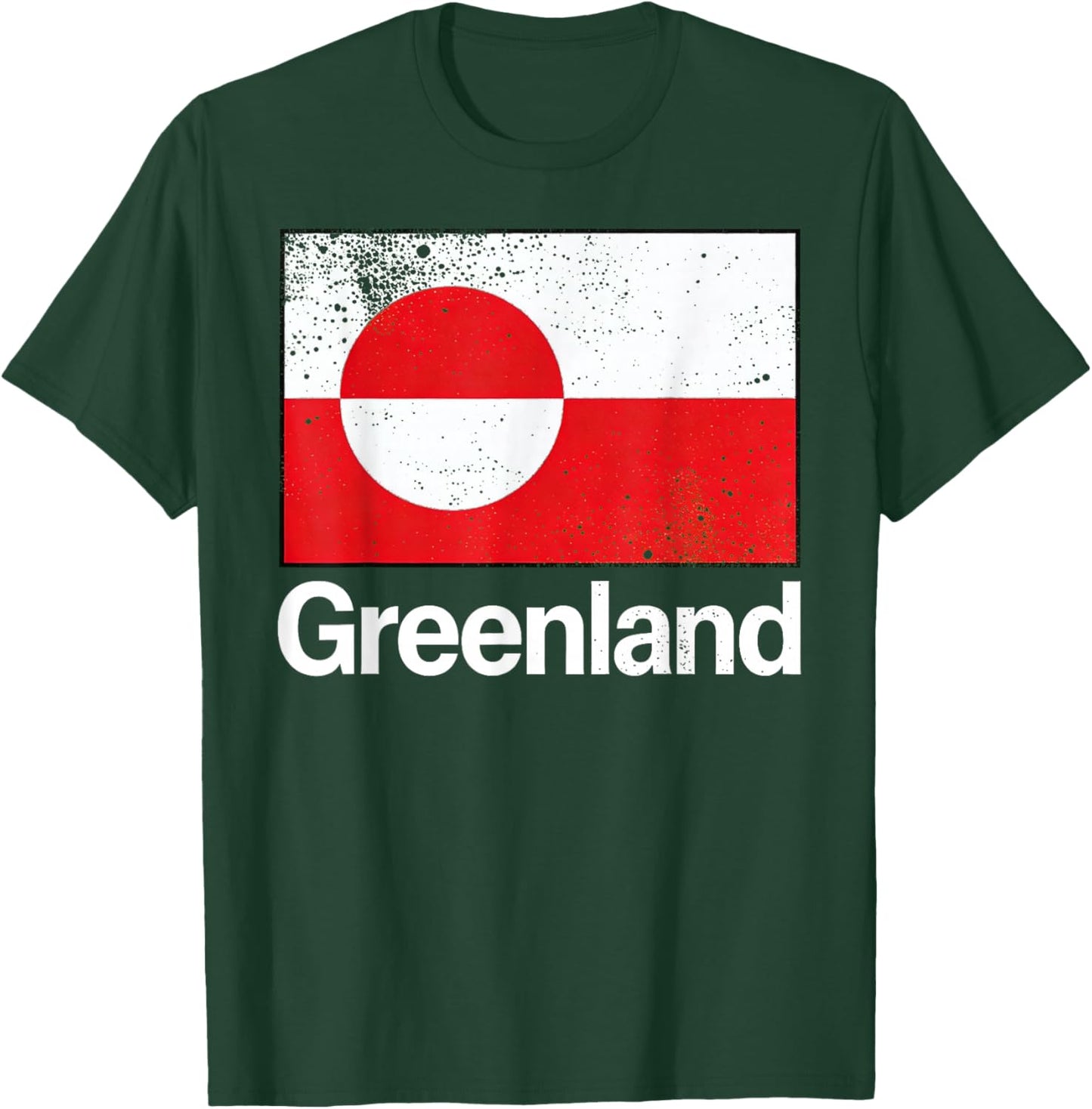 Vintage Greenland Flag Retro Men Women Kids T-Shirt - T-Shirt | Forest