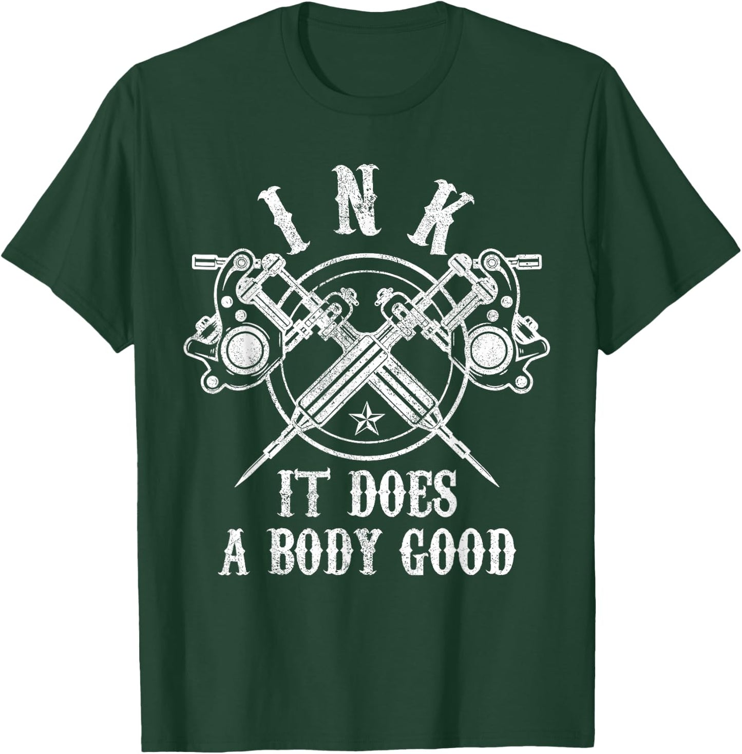 Tattoo Guns - Vintage Ink Inked Funny Tattoo Artist Gift T-Shirt - T-Shirt | Forest