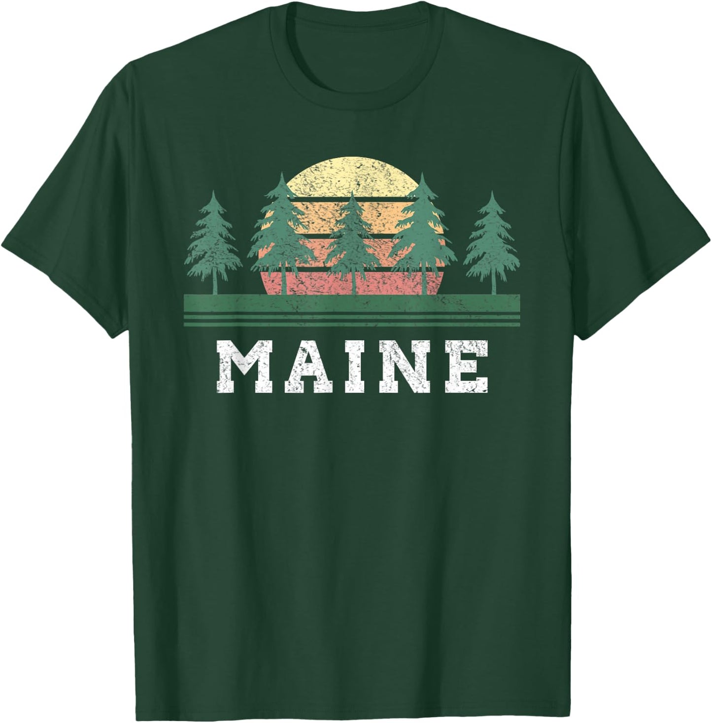Maine Retro Vintage Gift Men Women Kids T-Shirt - T-Shirt | Forest