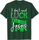 Lucky Irish Holiday by 3C St. Patrick's Day Christian Black Cotton/Polyester , Small, Short Sleeve, Round Neck, Casual, All Seasons, Letter Print, Horse & Jesus Theme T-Shirt - T-Shirt | Forest