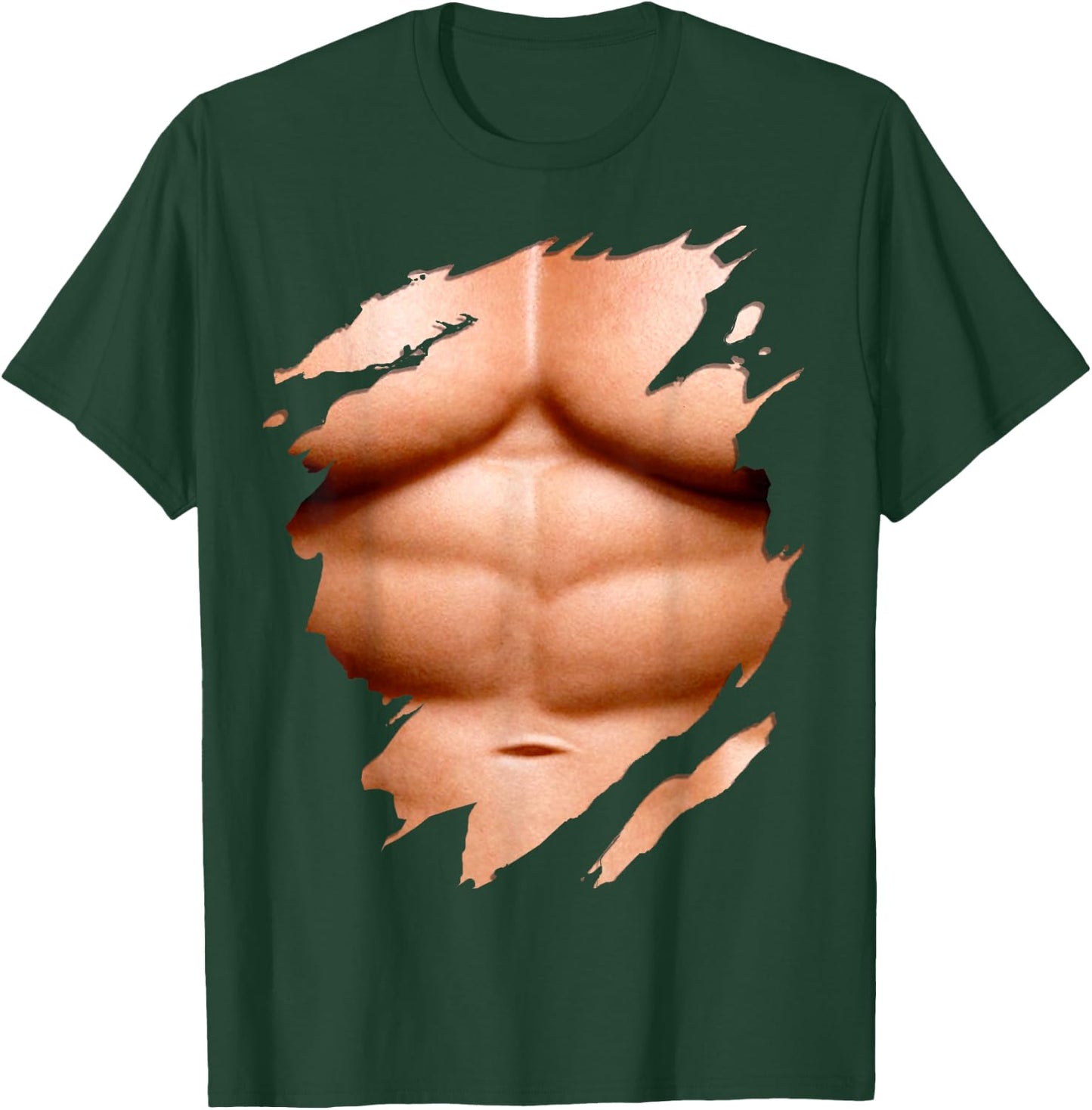 Huge Chest Six Pack Abs Muscles Bodybuilder T-Shirt - T-Shirt | Forest