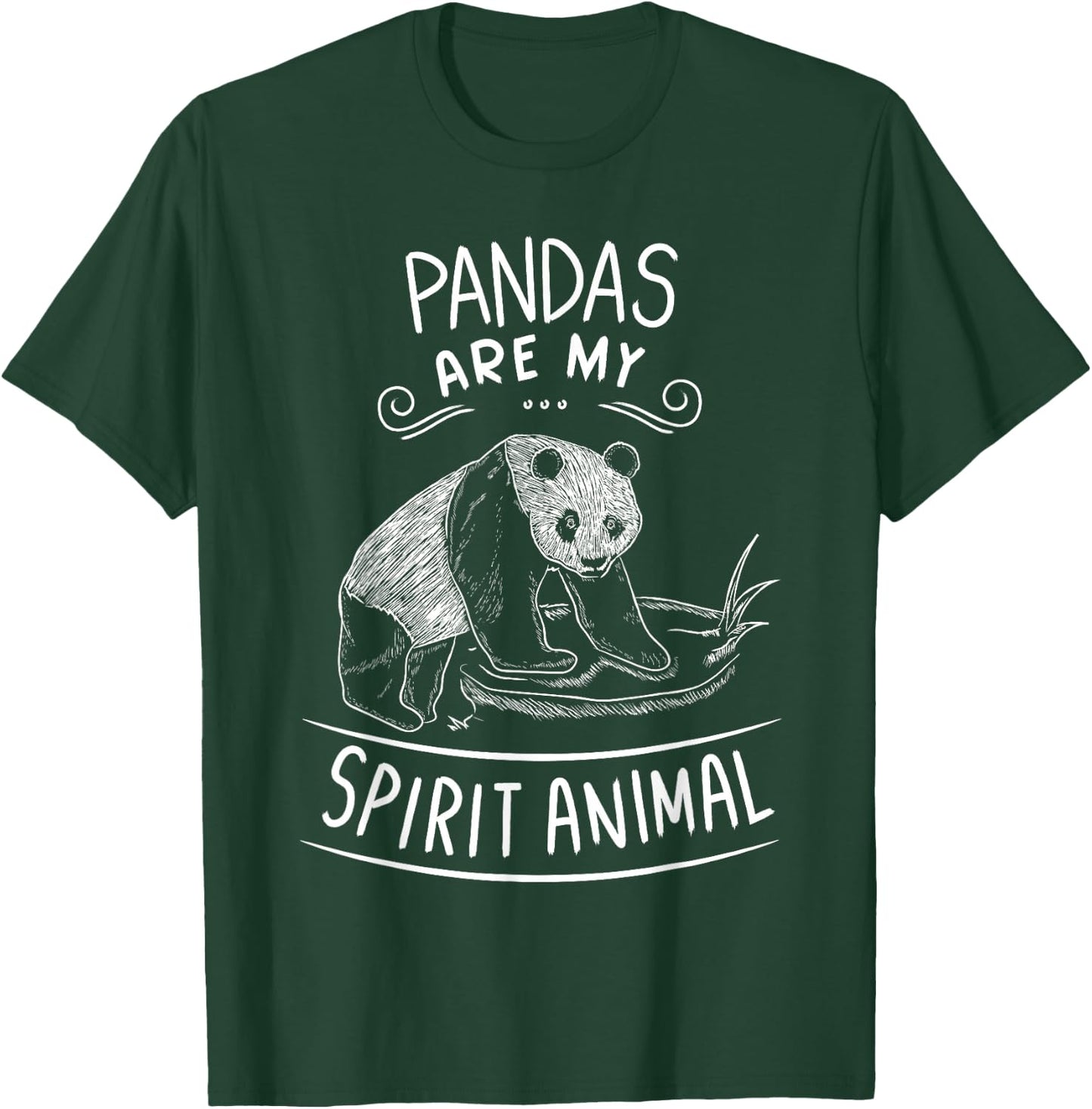 Pandas Are My Spirit Animal Clothes Outfit Gift Panda Bear T-Shirt - T-Shirt | Forest