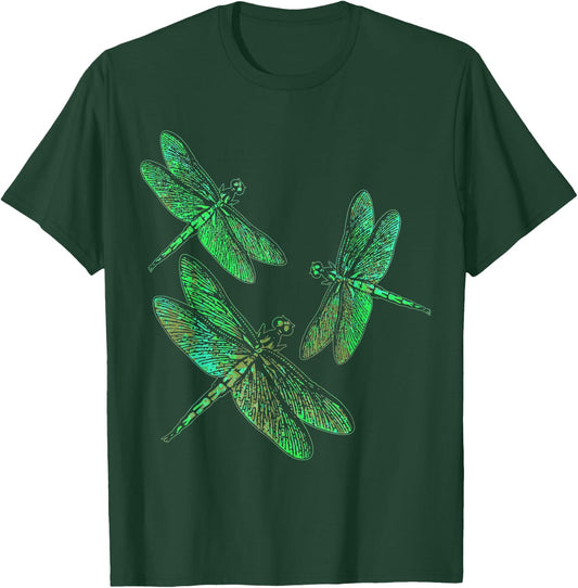 Retro Dragonflies Shirt - Cool Trendy Vintage Print Gift T-Shirt - T-Shirt | Forest