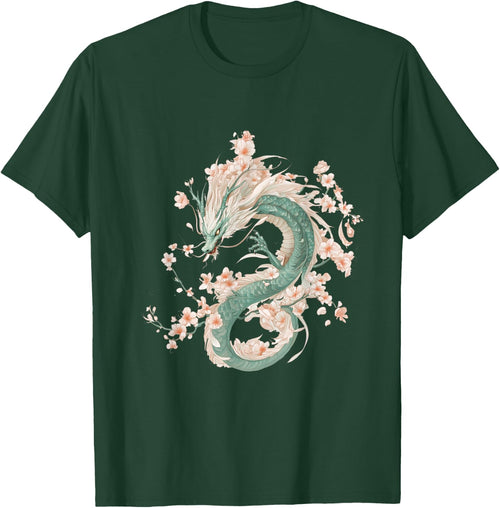 Green Dragon Spirit in Cherry Blossom Glory