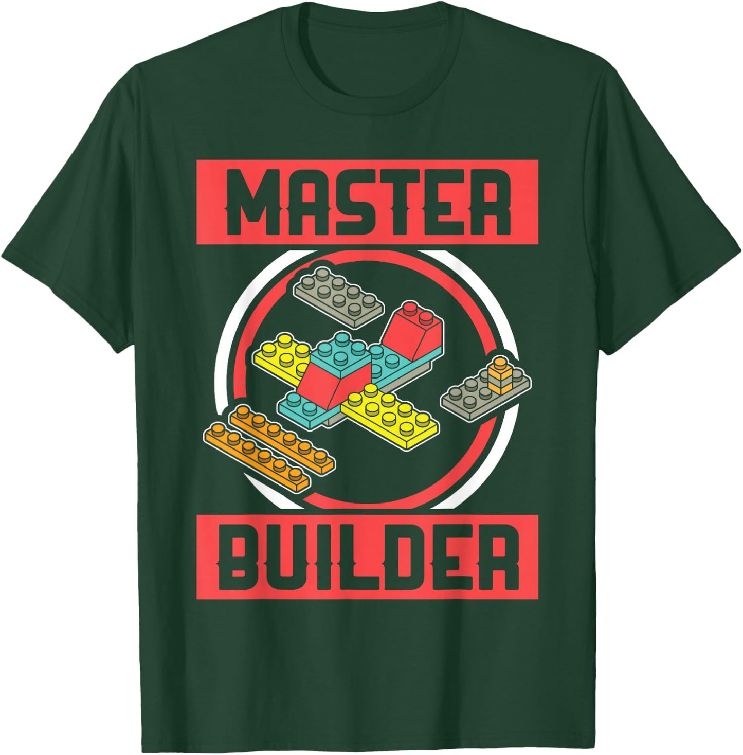 Master Builder Kids Building Blocks Birthday Bricks Boy Gift T-Shirt - T-Shirt | Forest