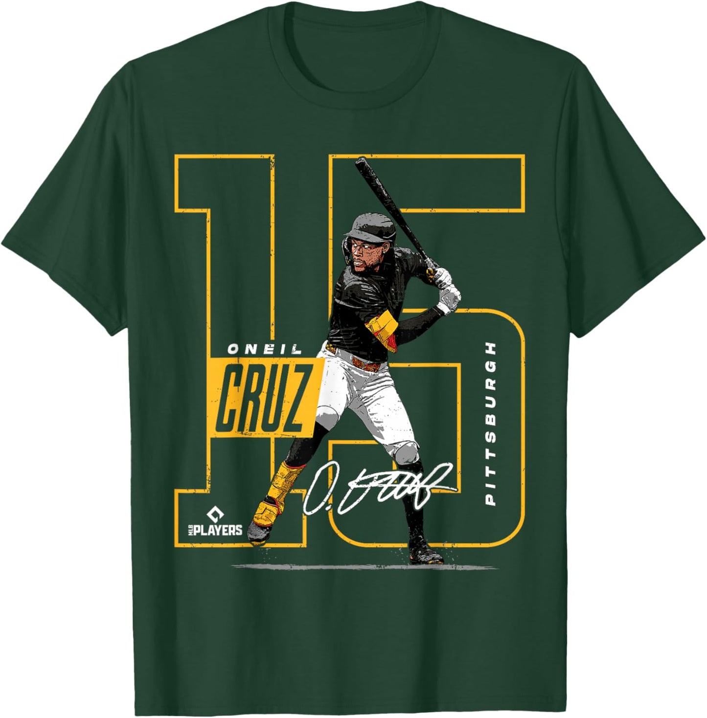 Oneil Cruz | Pittsburgh MLB Baseball Players | MLBOCR202M T-Shirt - T-Shirt | Forest