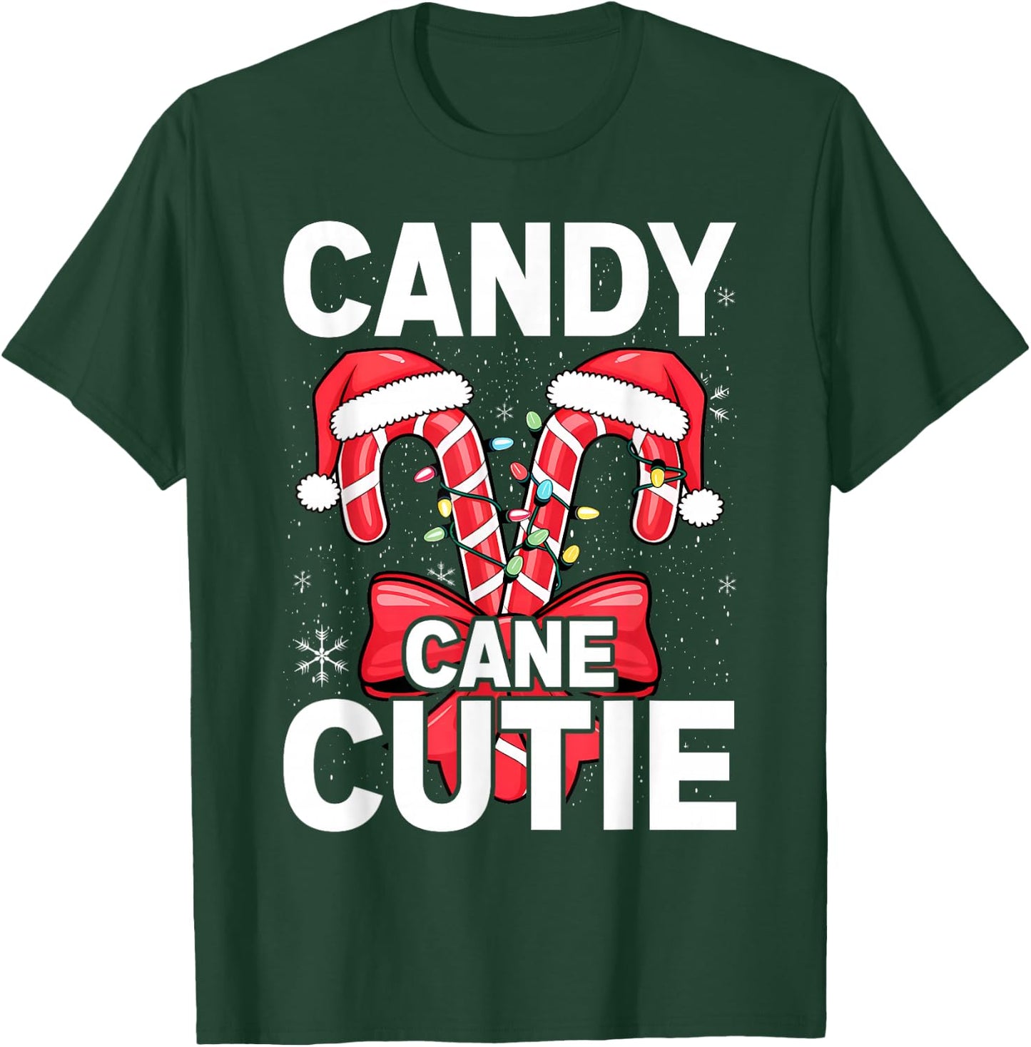 Candy Cane Cutie Christmas Xmas Women Girls Kids Toddler T-Shirt - T-Shirt | Forest