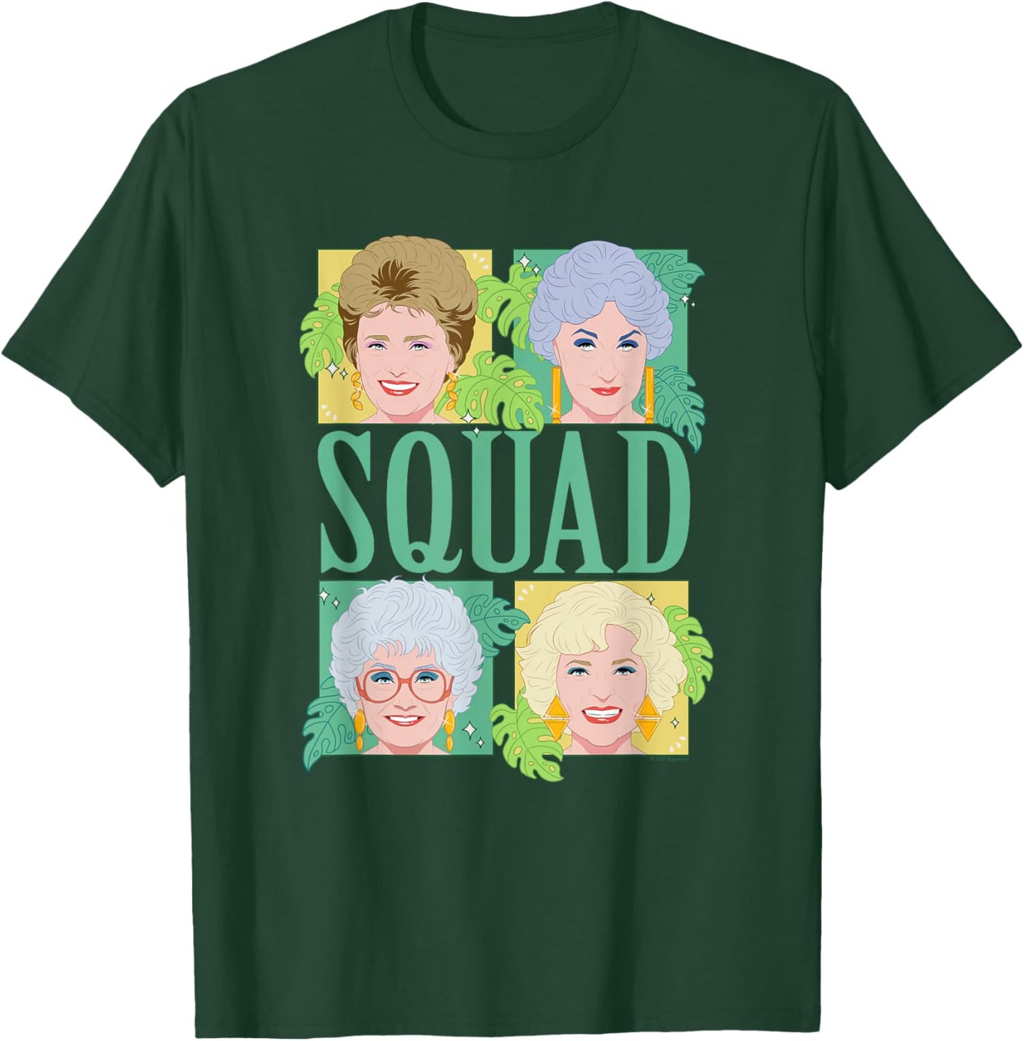 The Golden Girls Illustrated Squad Character Grid TV Show T-Shirt - T-Shirt | Forest