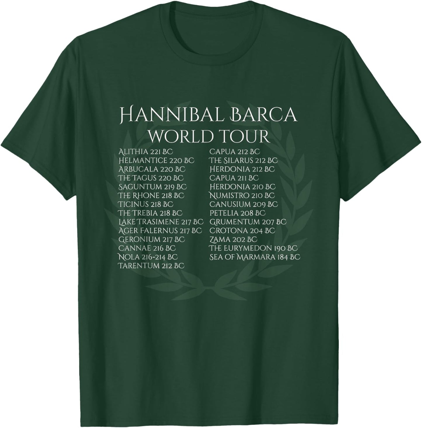 Hannibal Barca World Tour Punic Wars History T-Shirt - T-Shirt | Forest