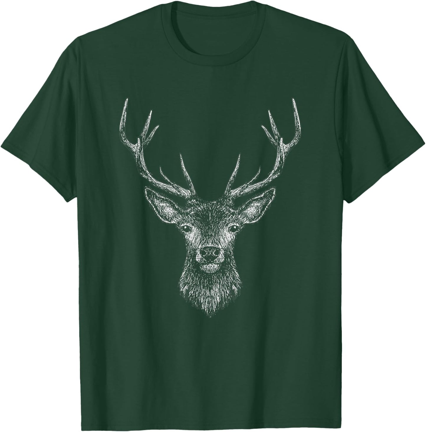 Hand Drawn Buck Deer Style Antlers T-Shirt - T-Shirt | Forest