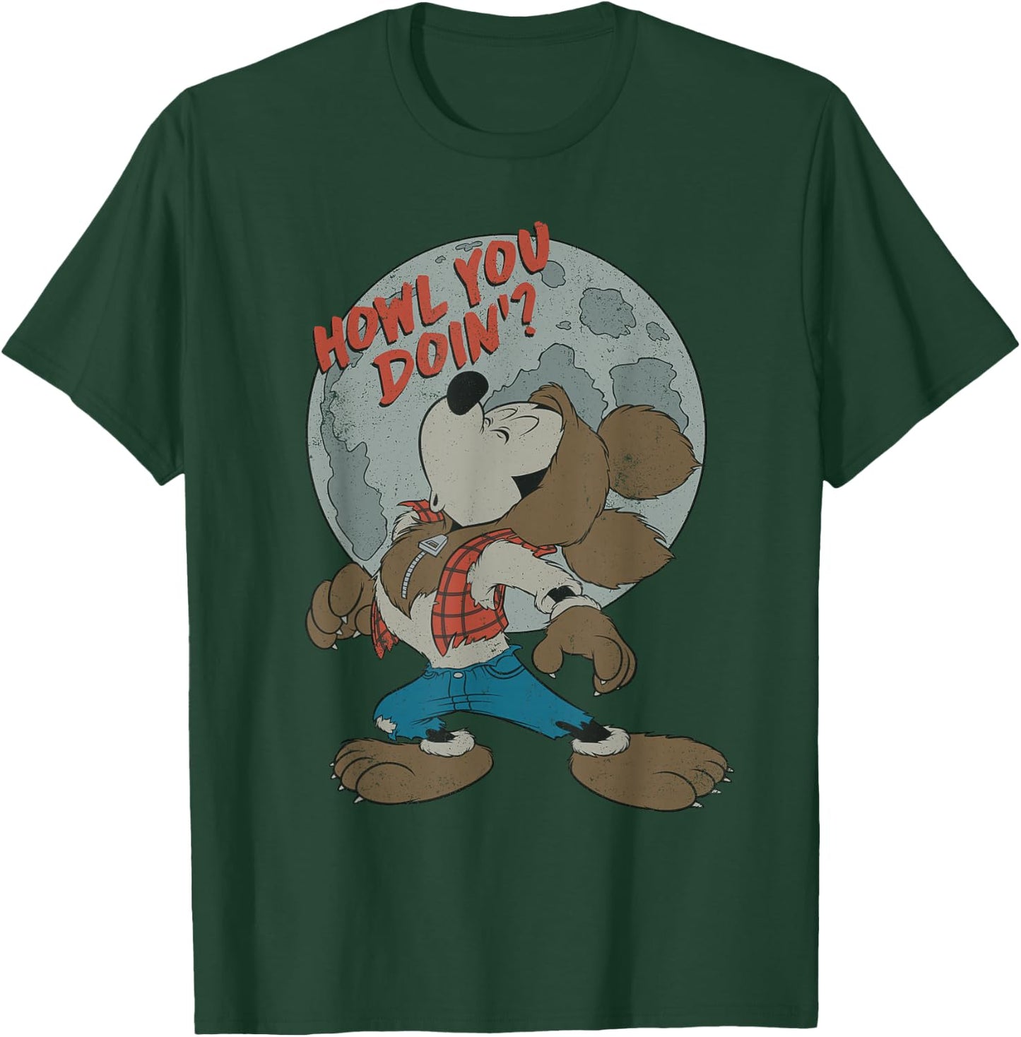 Disney Mickey Mouse Werewolf Howl You Doin' T-Shirt - T-Shirt | Forest