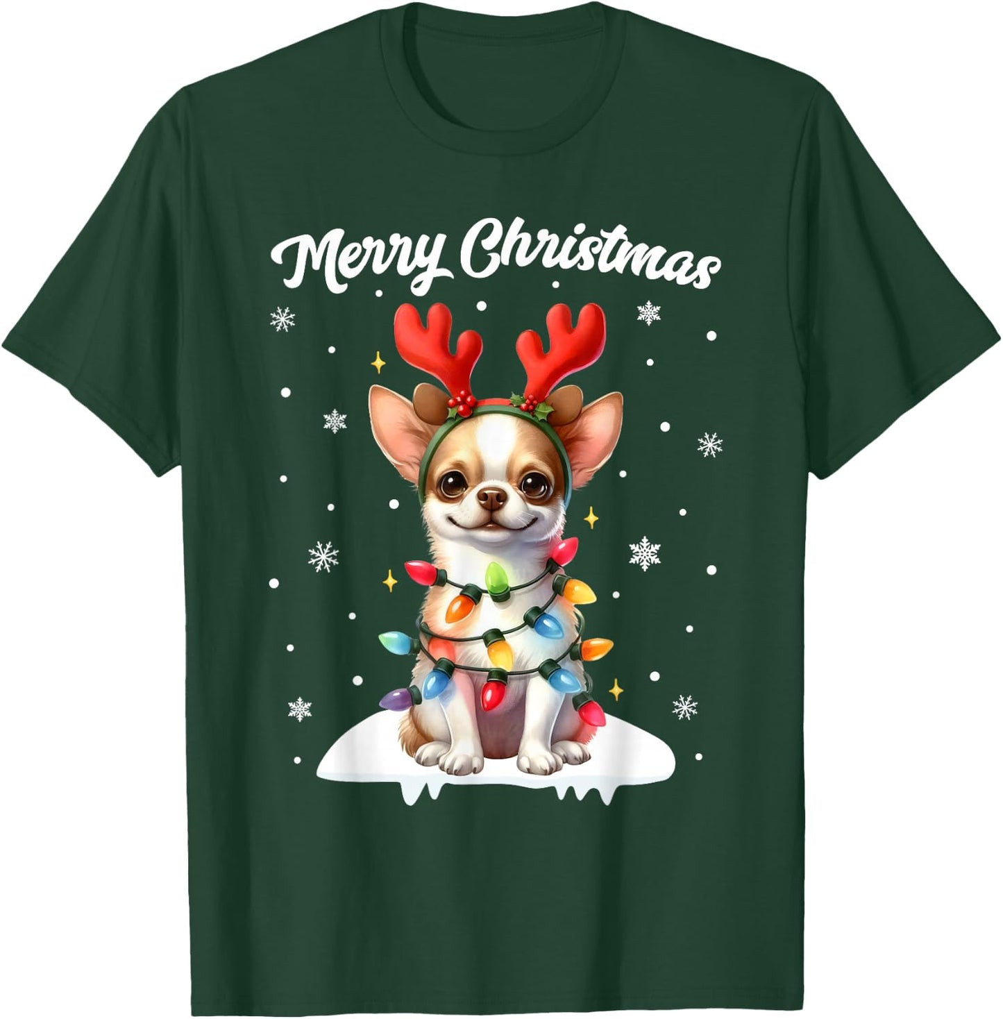 Christmas Pajamas Men Women Kids Christmas Chihuahua Dog T-Shirt - T-Shirt | Forest