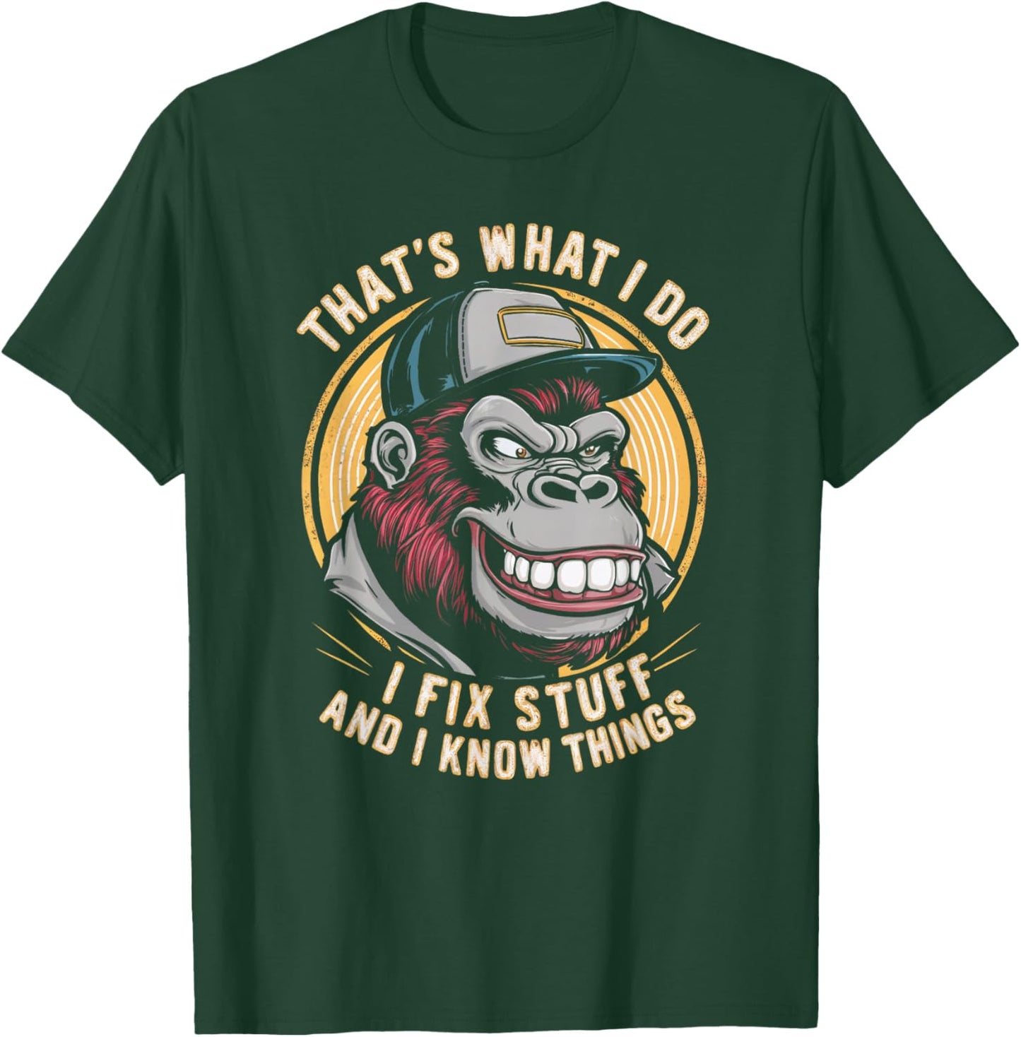That's What I Do I Fix Stuff And I Know Monkey Product T-Shirt - T-Shirt | Forest