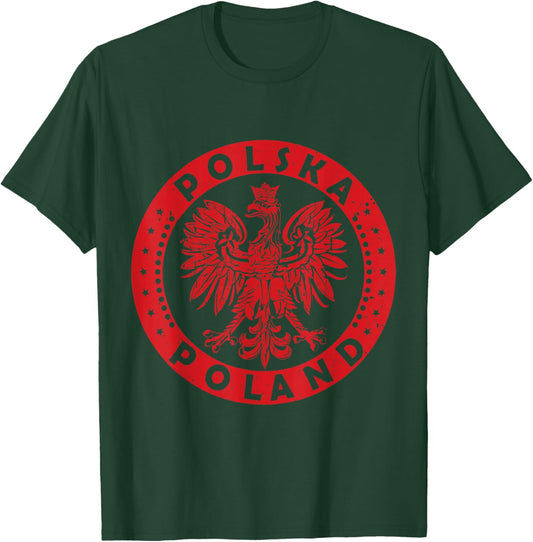 Polska Polish Eagle Vintage Distressed Poland Coat Of Arms T-Shirt - T-Shirt | Forest
