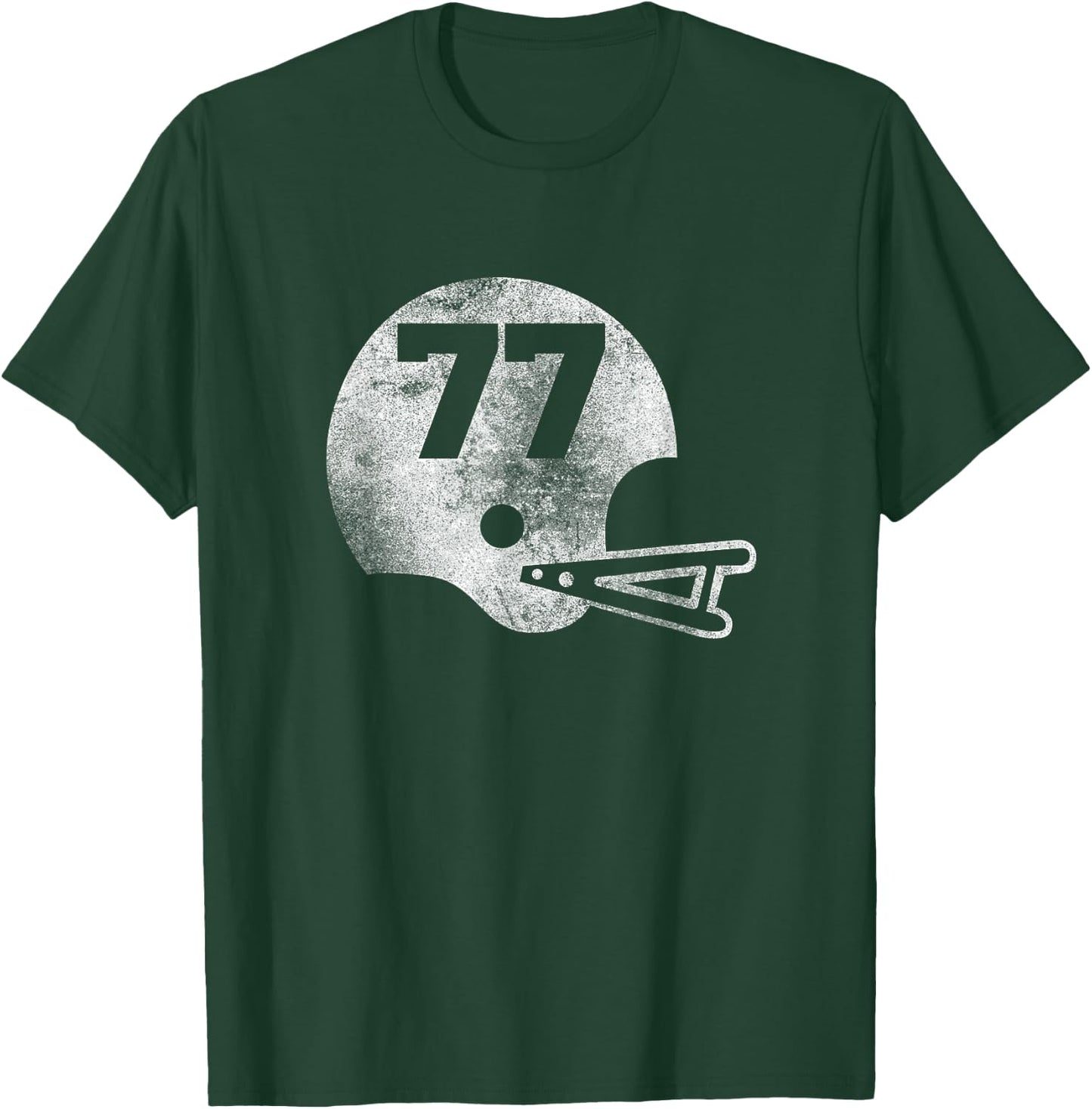 Vintage Football Jersey Number 77 Player Number T-Shirt - T-Shirt | Forest