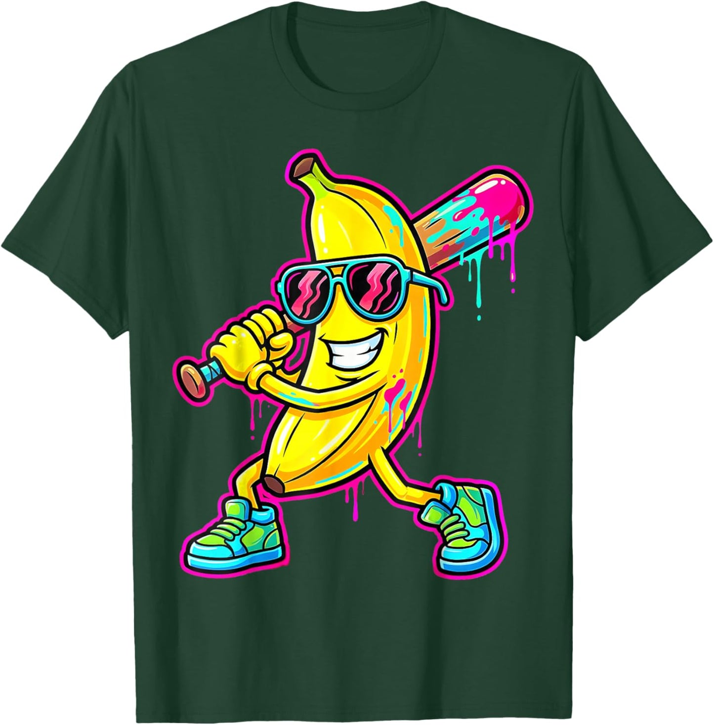 Graphic Banana Proud Name Retro Banana Funny Ice Cream Drip T-Shirt - T-Shirt | Forest
