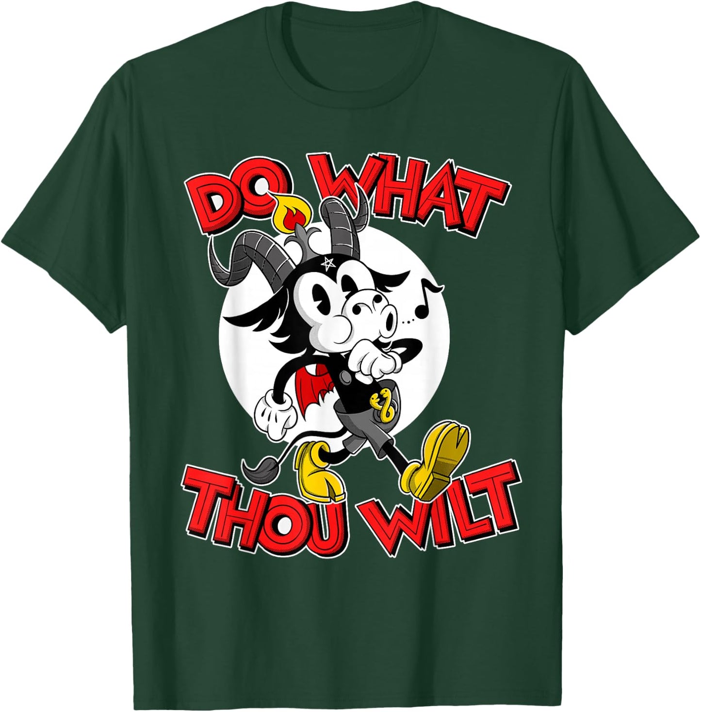 Do What Thou Wilt Baphomet 30s Cartoon Occult Esotericism T-Shirt - T-Shirt | Forest
