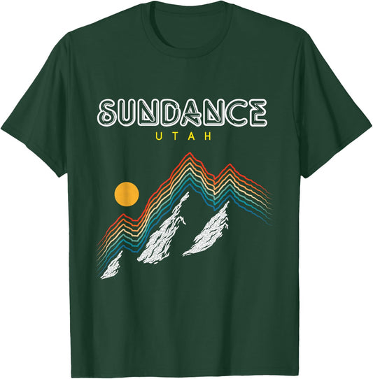 Sundance Utah - USA hiking and climbing 1980s Retro Design T-Shirt - T-Shirt | Forest