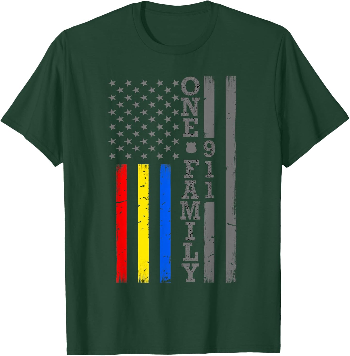 Fire Police Dispatcher 911 Emergency Services T-Shirt - T-Shirt | Forest