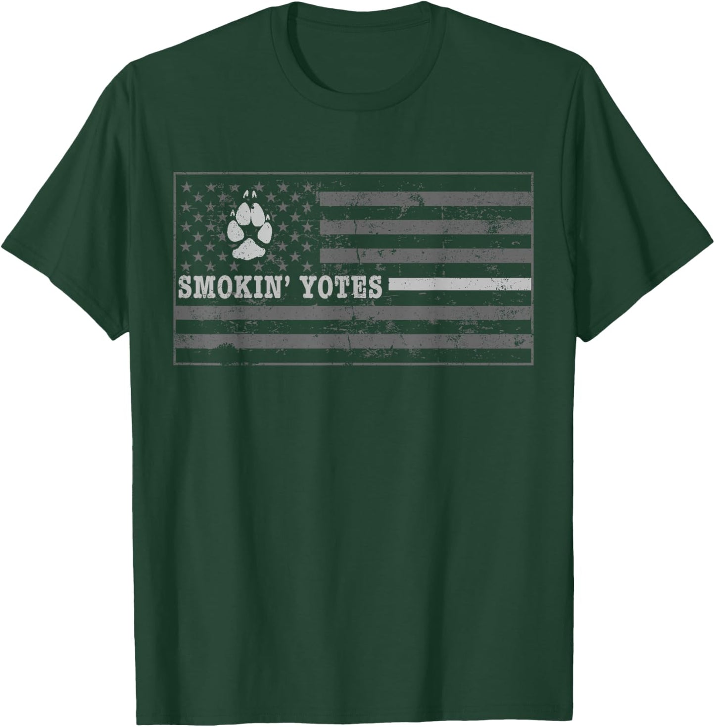 Coyote Hunting Smokin Yotes American Flag Yote Hunting Shirt Girls Kids Men T-Shirt - T-Shirt | Forest