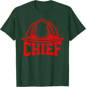 Firefighter Chief Helmet Gift T-Shirt - T-Shirt | Forest