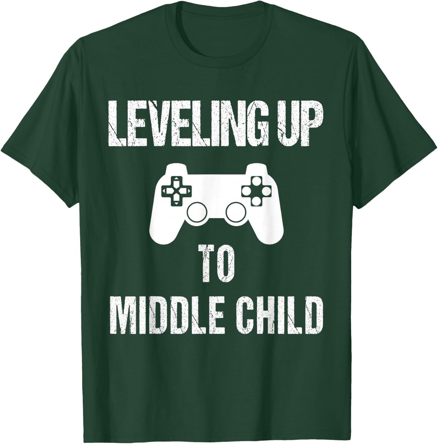 Leveling Up to Middle Child Shirt | Pregnancy Announcement T-Shirt - T-Shirt | Forest