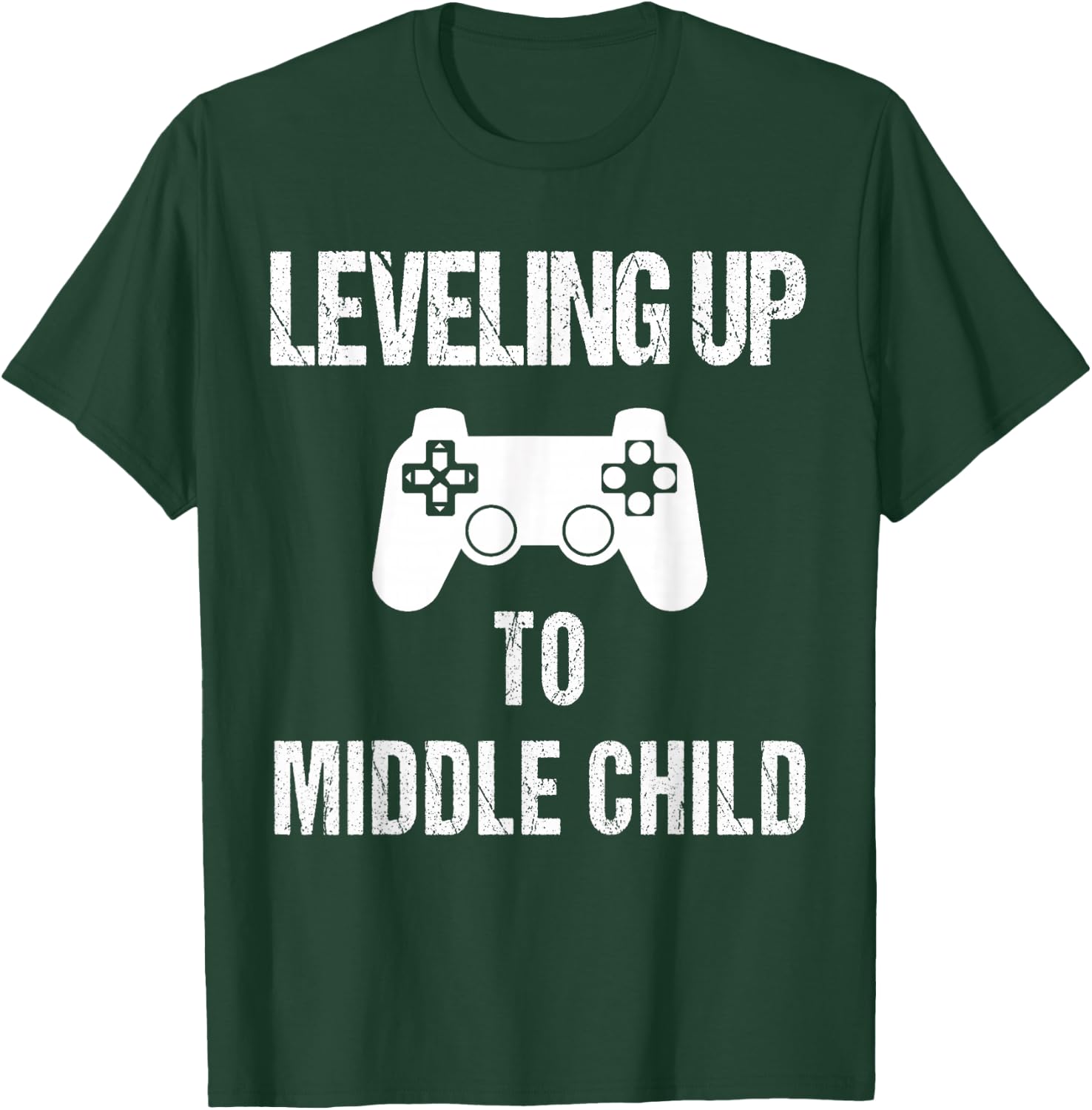 Leveling Up to Middle Child Shirt | Pregnancy Announcement T-Shirt - T-Shirt | Forest