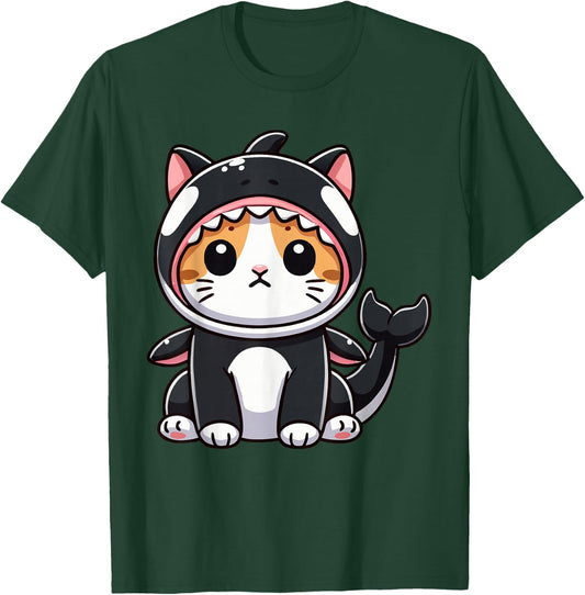 Cat in Orca Costume Graphic T-Shirt - T-Shirt | Forest