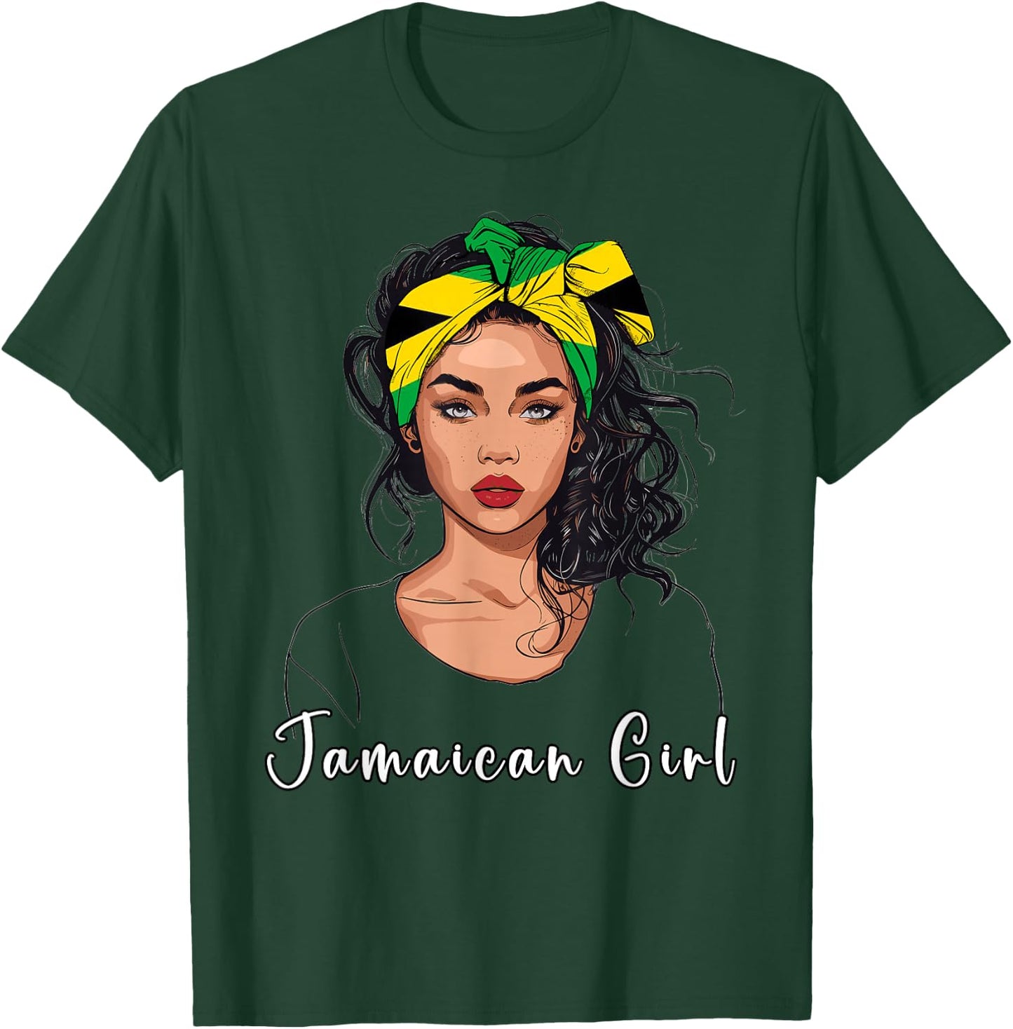 Jamaican Girl Flag Souvenirs Products Jamaica T-Shirt - T-Shirt | Forest