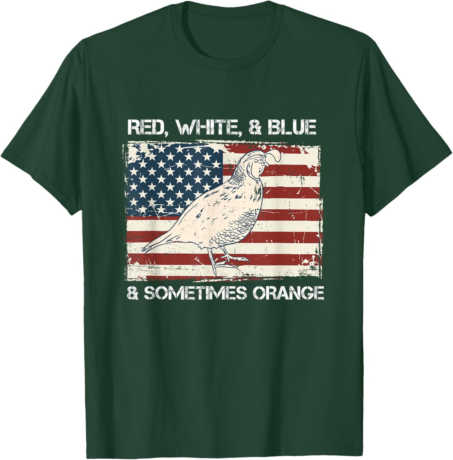 American Flag Quail Hunting Patriotic T Shirt Gift Kids Men T-Shirt - T-Shirt | Forest