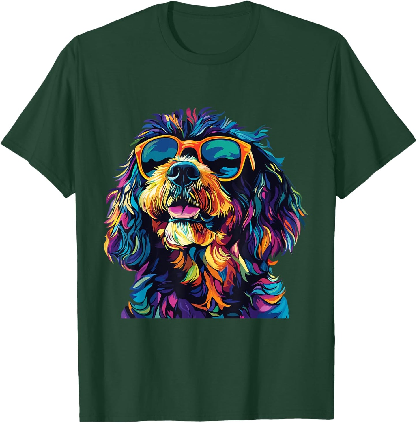 Bernedoodle Lover Sunglasses Pop Art Funny Bernedoodle T-Shirt - T-Shirt | Forest