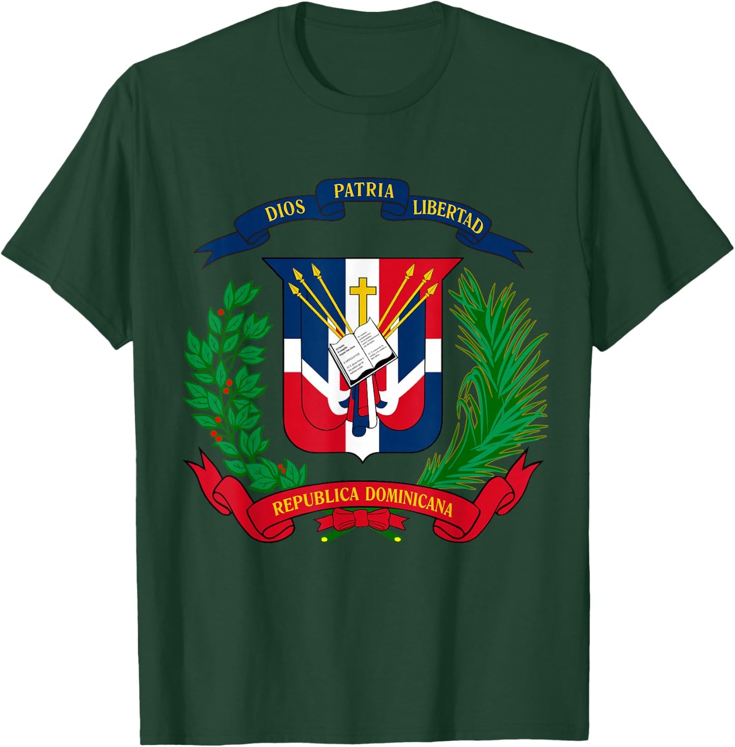 Coat of Arms Republica Dominicana Bandera Dominican Flag T-Shirt - T-Shirt | Forest