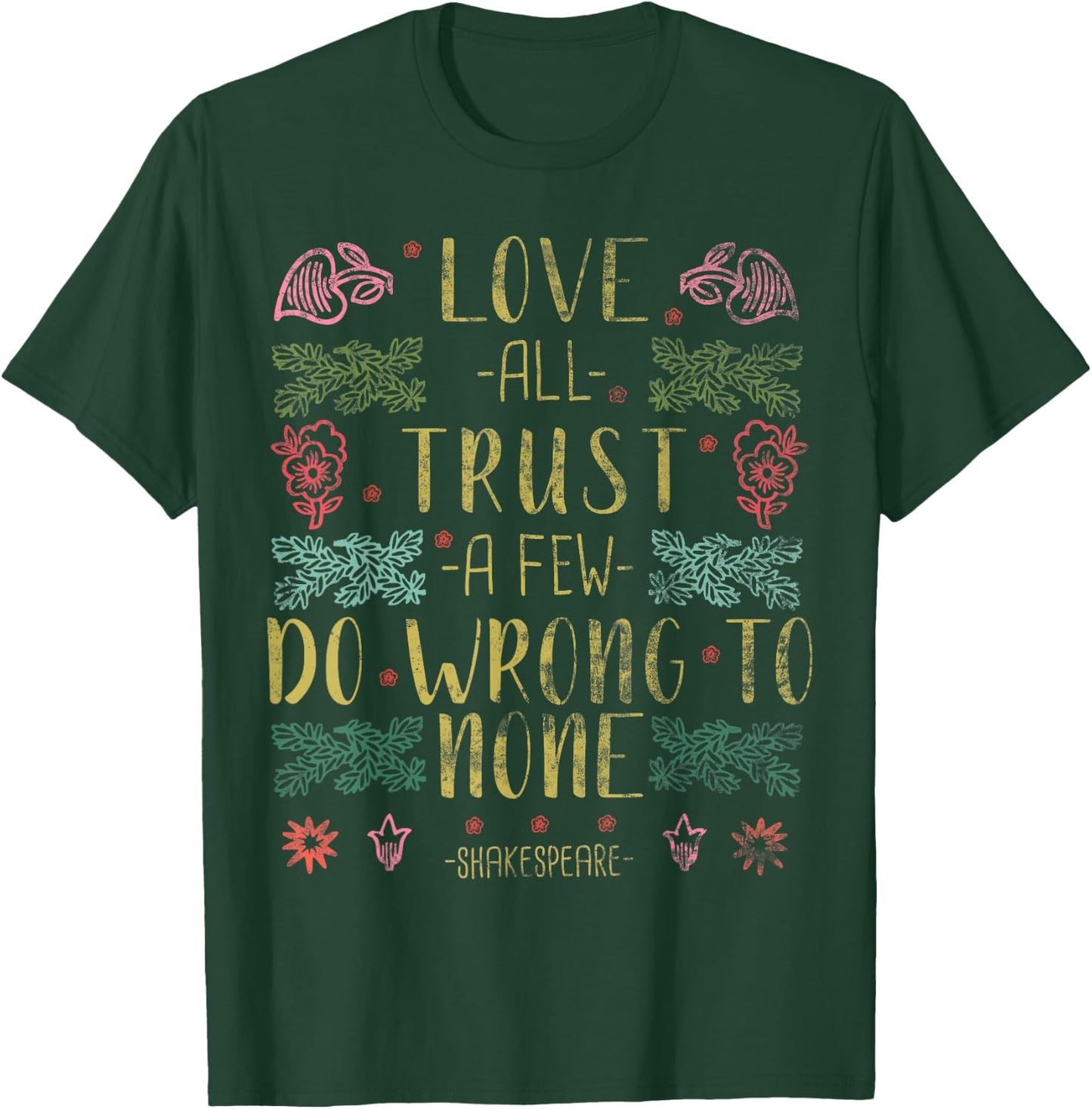 Love All Literary . Will Shakespeare T-Shirt - T-Shirt | Forest
