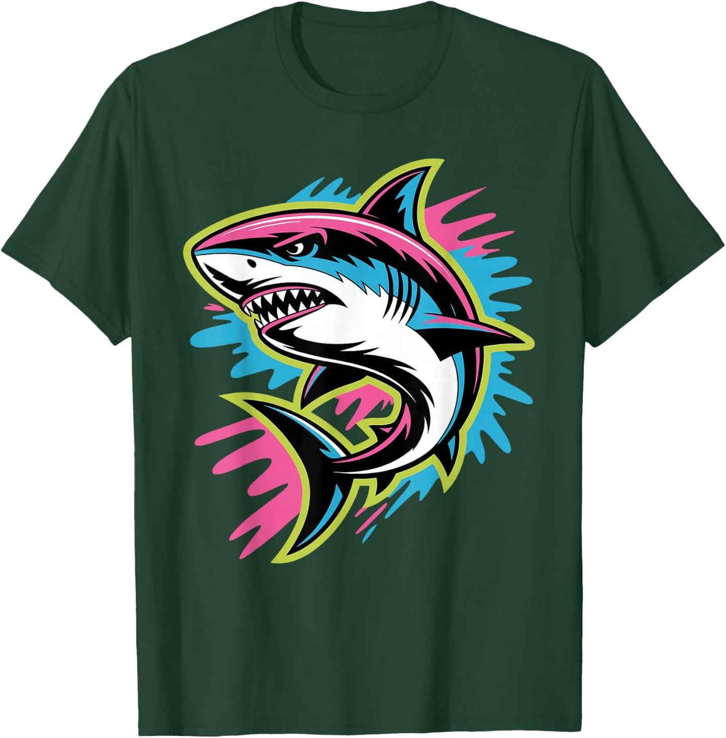 Cool Shark Art Women Kids Boys Girls Shark Lover T-Shirt - T-Shirt | Forest
