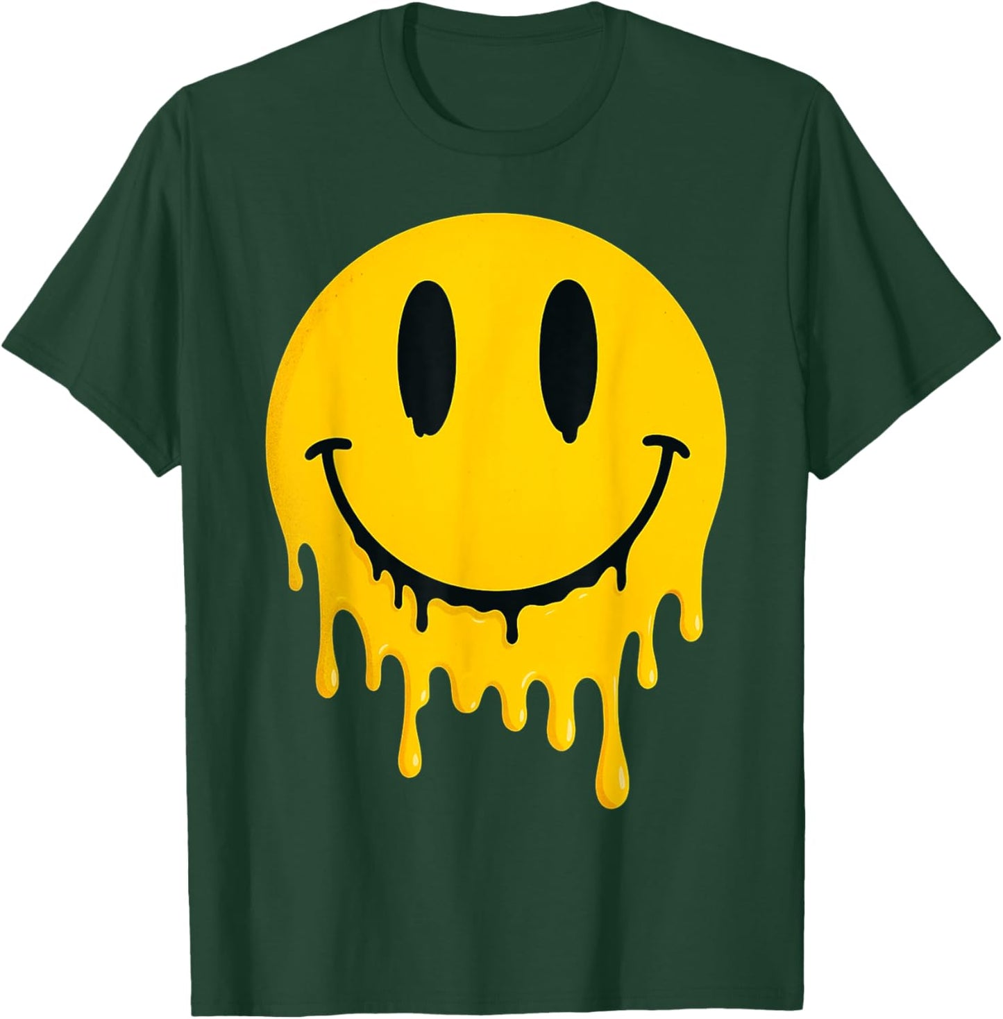Melting Smile Face Happy Smiling Dripping Emoticons Kids T-Shirt - T-Shirt | Forest