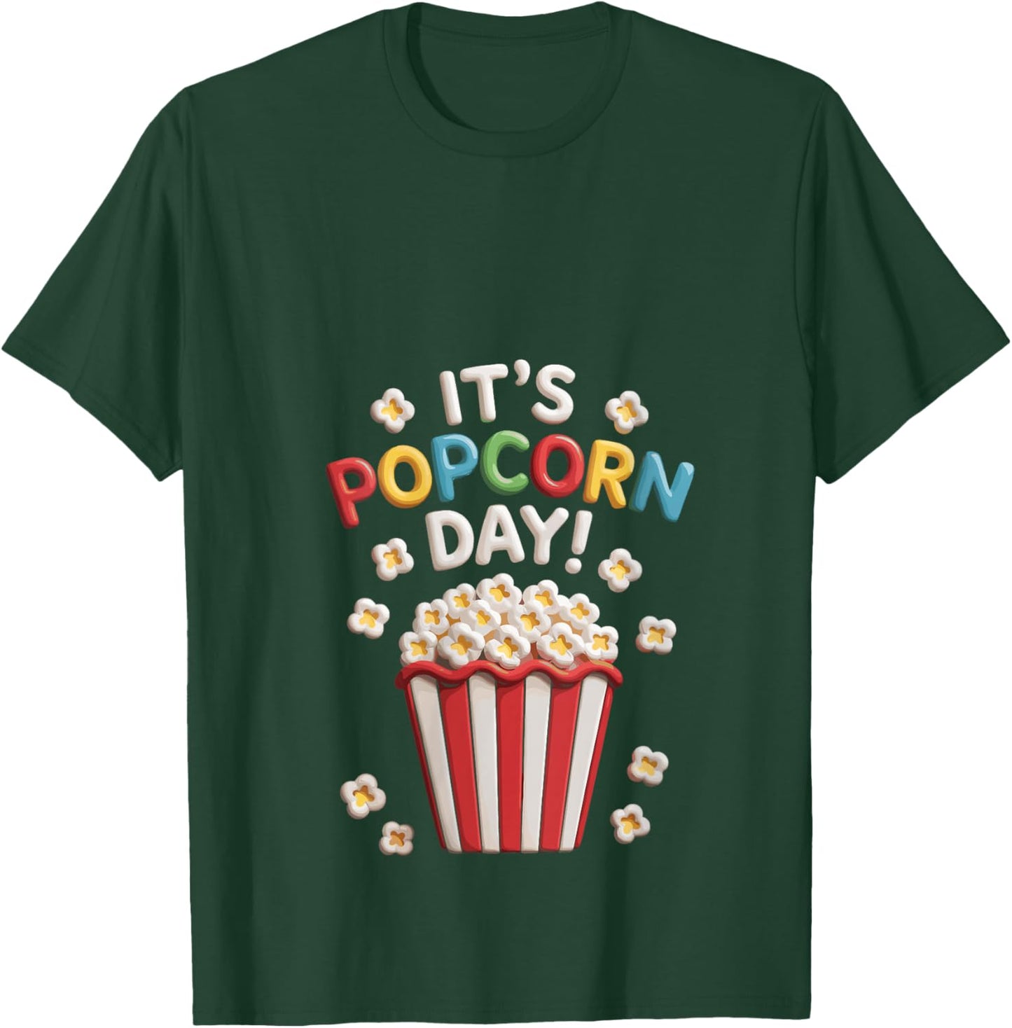 Women's Retro It’s Popcorn Day Funny Celebration Movie Design V-Neck T-Shirt - T-Shirt | Forest