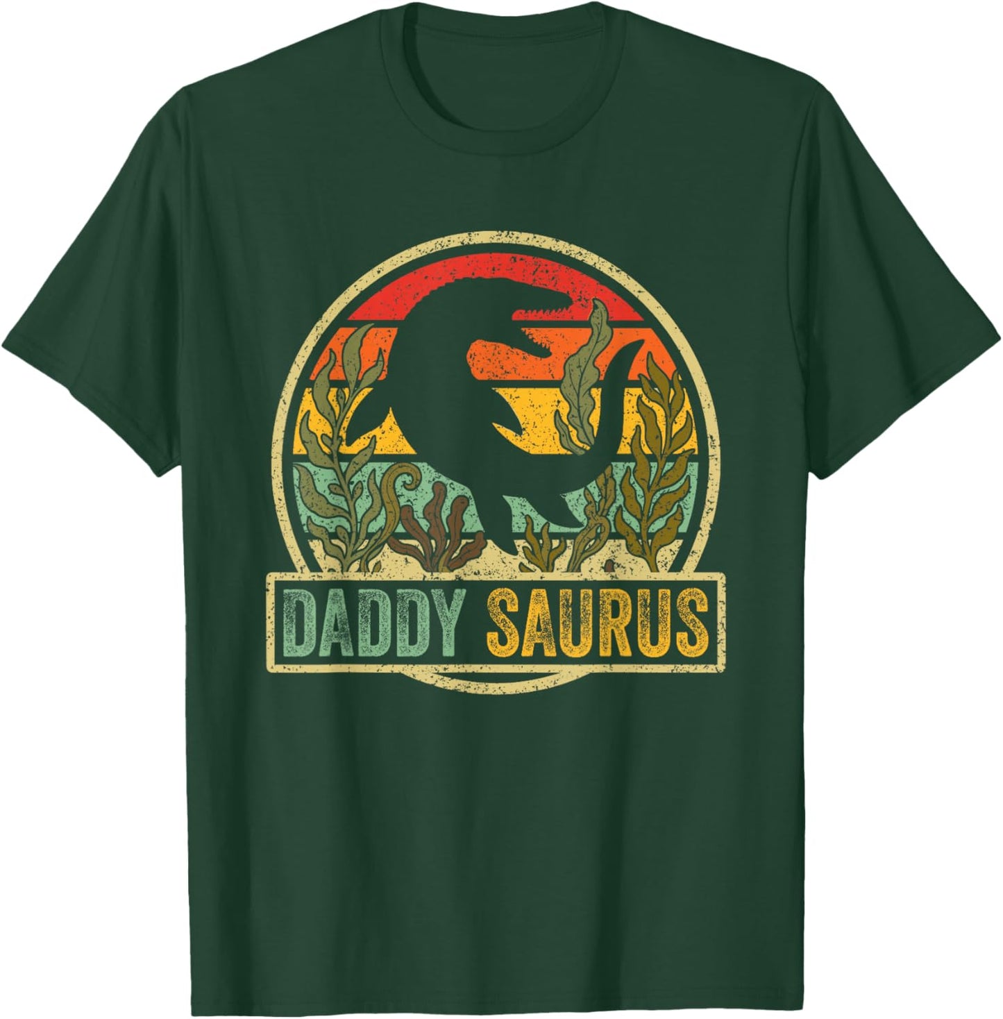 Vintage Retro Daddy Saurus SeaRex Mosasaurus Dinosaur Men T-Shirt - T-Shirt | Forest