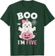 Ghost Boo I'm Five Year 5th Birthday Girls Halloween Groovy T-Shirt - T-Shirt | Forest