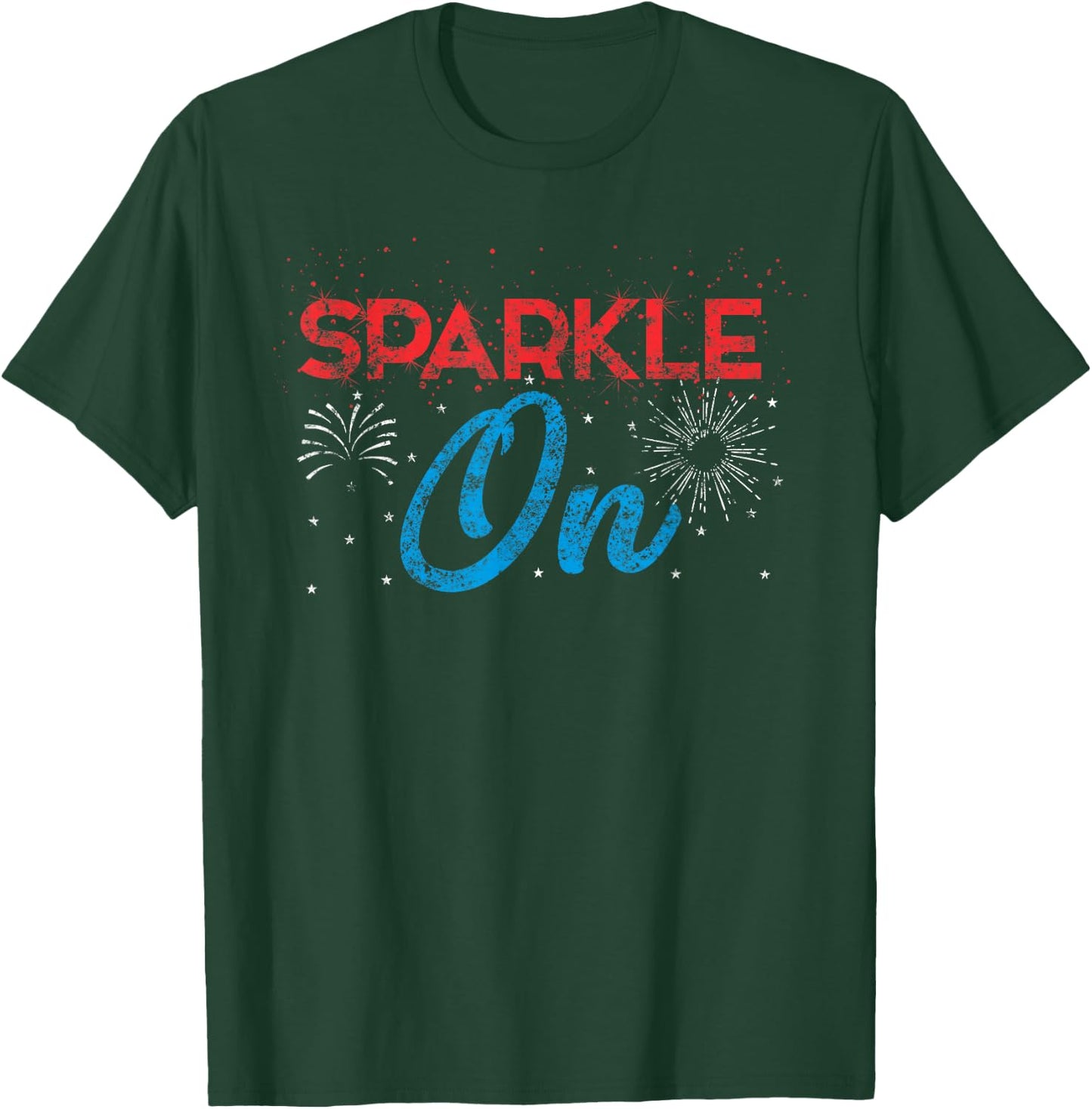 4th of July T Shirt Cute Sparkle On Fireworks Lover Gift T-Shirt - T-Shirt | Forest