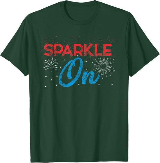4th of July T Shirt Cute Sparkle On Fireworks Lover Gift T-Shirt - T-Shirt | Forest