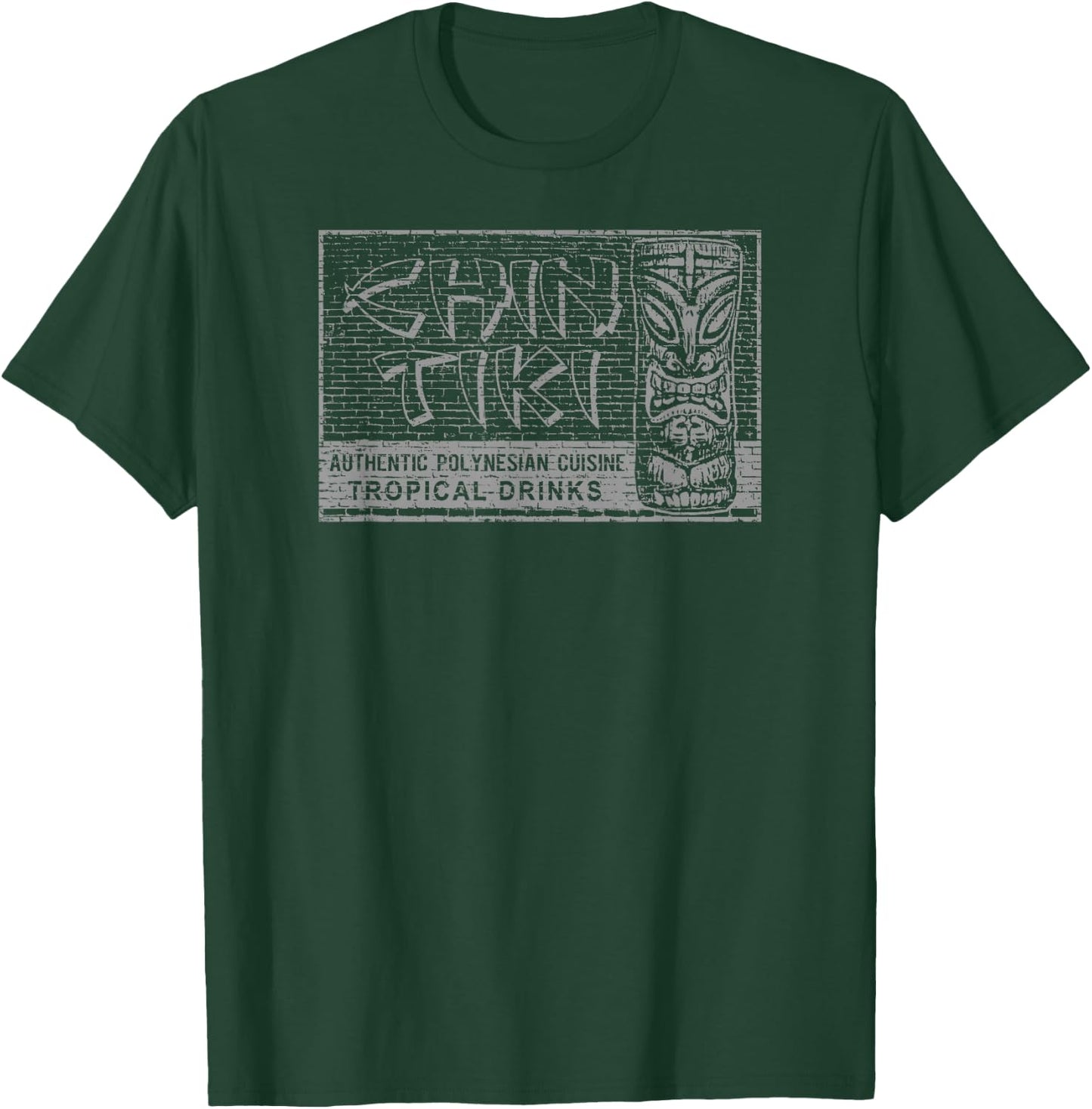 Chin Tiki Cocktail Lounge Vintage Detroit Design T-Shirt - T-Shirt | Forest