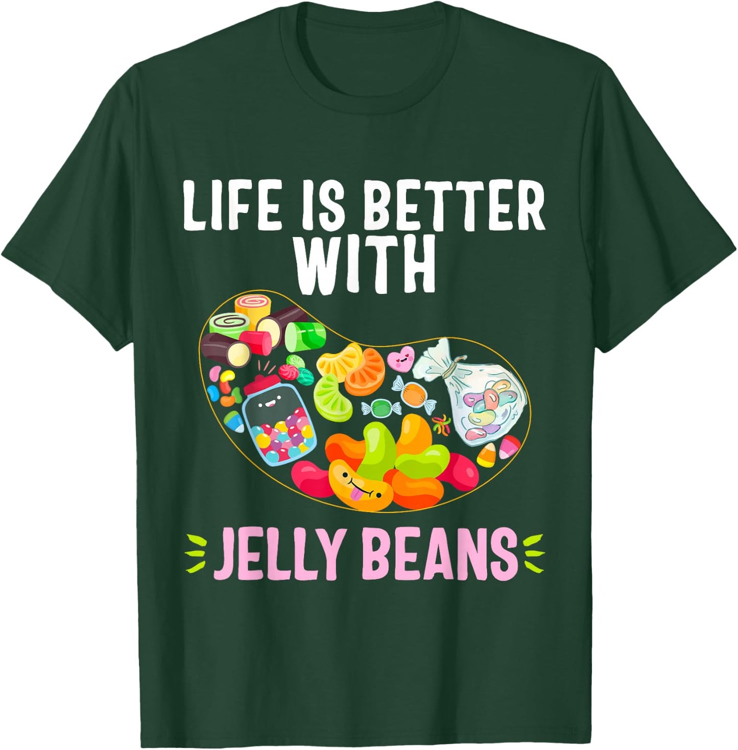 Jelly Bean Soft Sugar Candy Fruity Juicy Kids Gift T-Shirt - T-Shirt | Forest