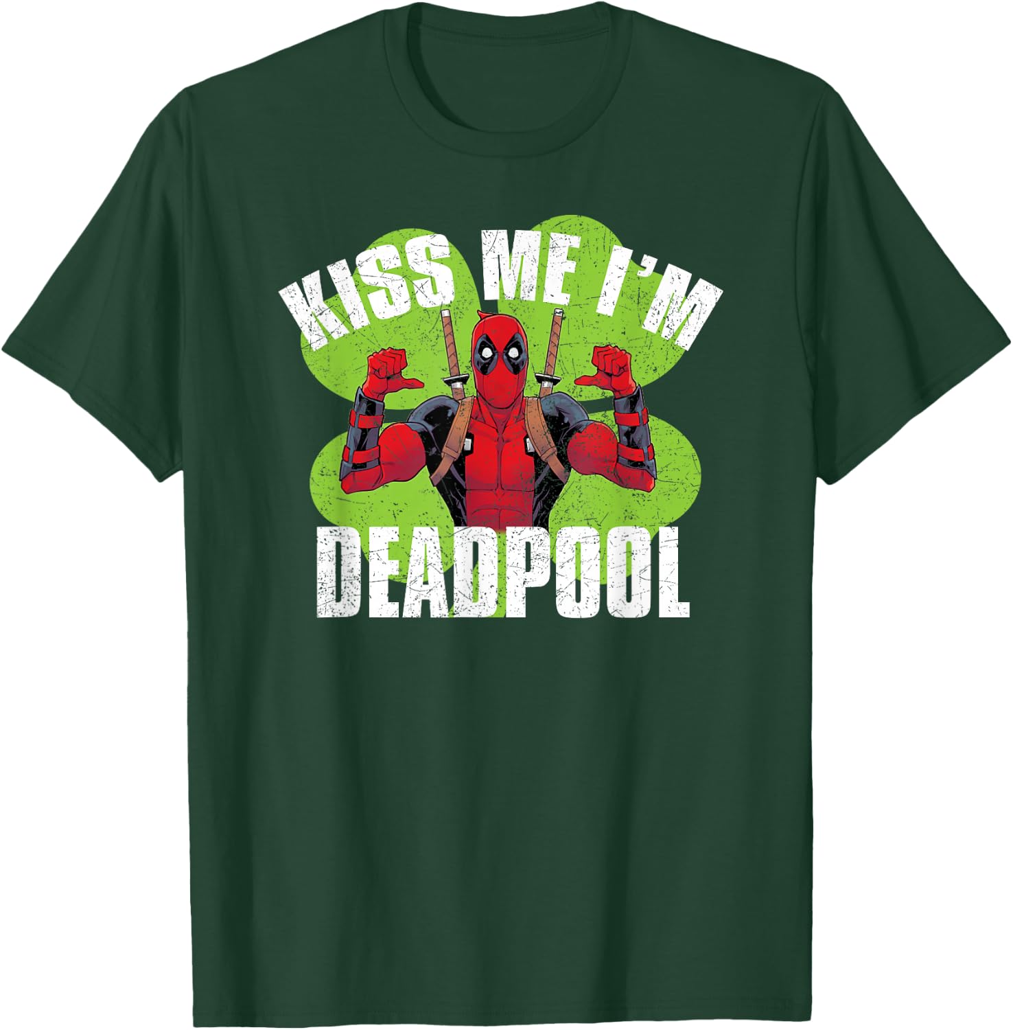 Marvel Kiss Me I'm Deadpool Funny St. Patrick's Day T-Shirt - T-Shirt | Forest
