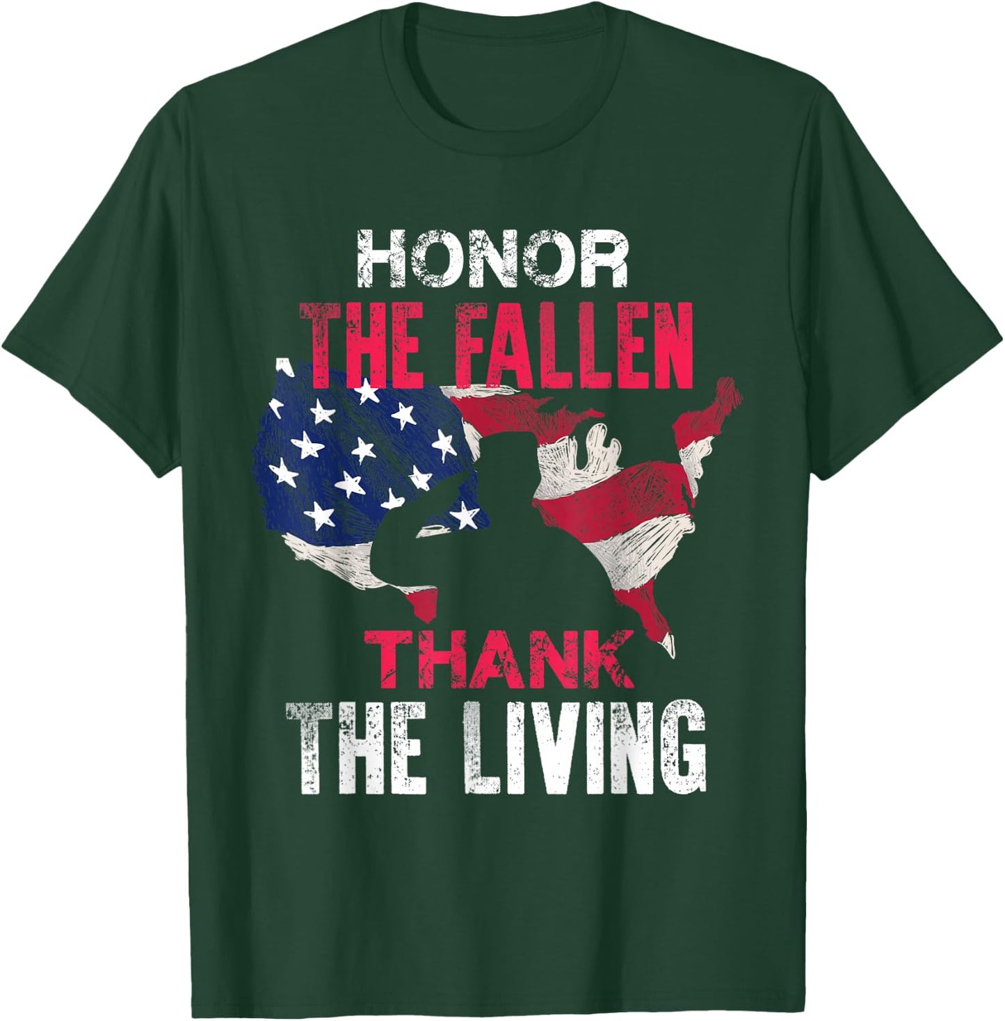 Honor The Fallen Veteran Themed Military Support T-Shirt - T-Shirt | Forest