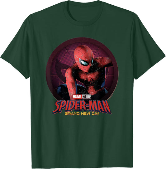 Marvel Spider-Man: New Day Spidey Circle Badge T-Shirt - T-Shirt | Forest