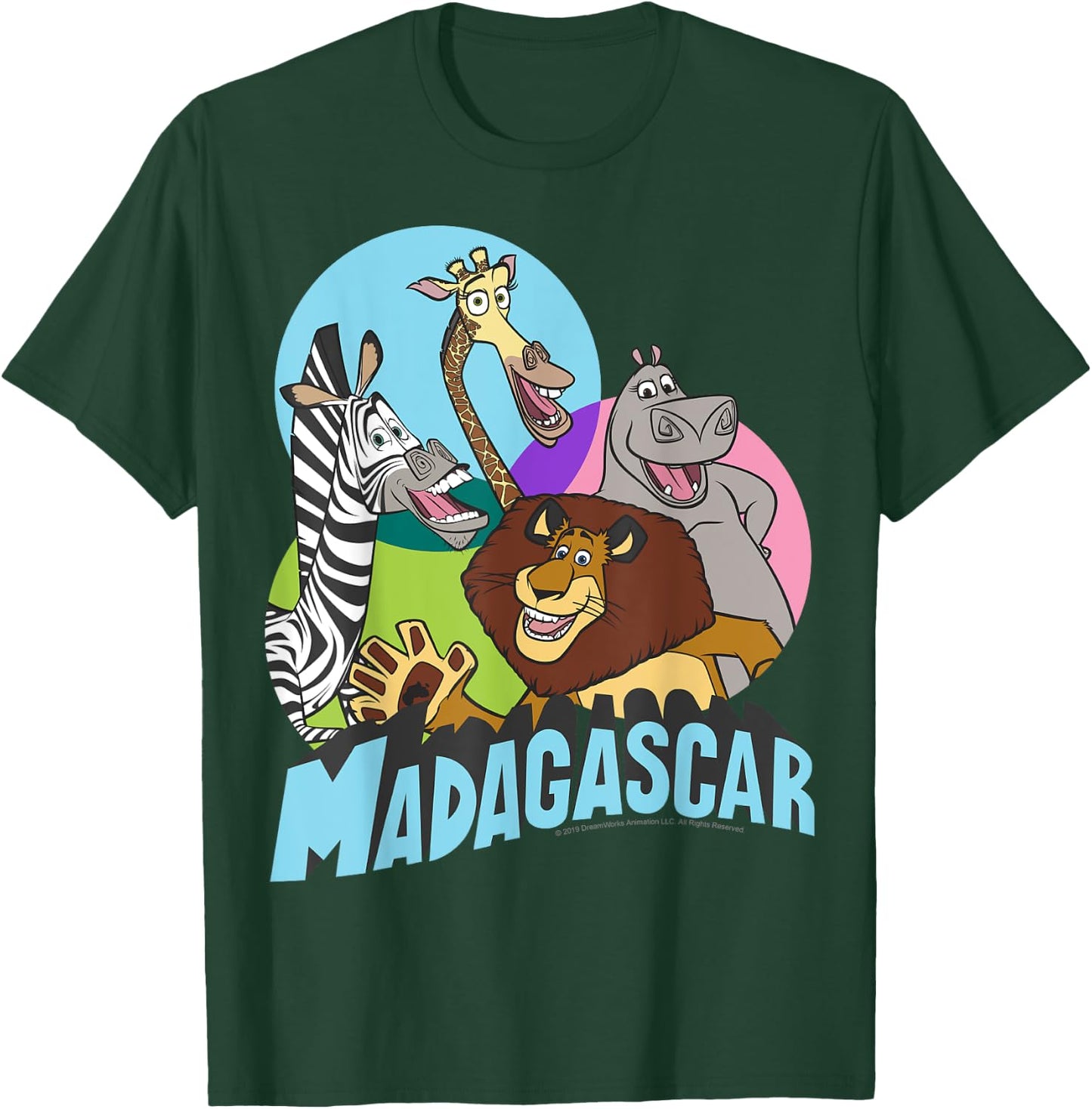 Madagascar Cartoon Group Shot Pop Color Poster T-Shirt - T-Shirt | Forest