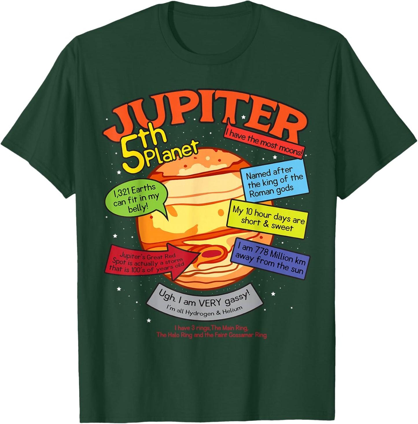 Teaching, learning, about space - Jupiter, planets, gift T-Shirt - T-Shirt | Forest